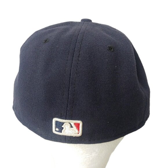 Cleveland Indians Guardians 56Fifty New Era Fitted Cap 7 1/8 Blue Canvas - Picture 7 of 11